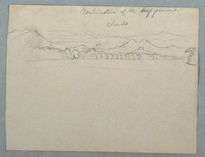 Desenho, Paisagem de montanha sul-americana coberta de nuvens vista ao lado de uma baía, Parte 2 , 1853, provavelmente maio de Frederic Edwin Church