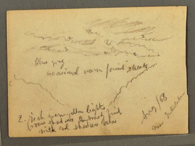 Desenho, Jungfrau coberto de nuvens, Interlaken, Suíça, agosto de 1868 de Frederic Edwin Church