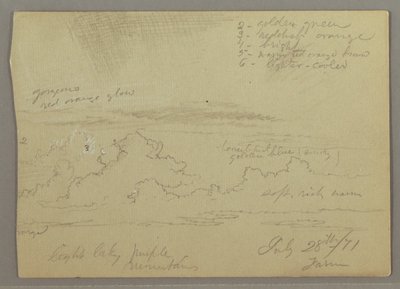 Desenho, Estudo de nuvens, 28 de julho de 1871 de Frederic Edwin Church
