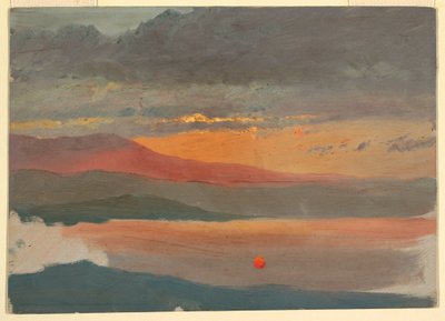 Desenho, Estudos de nuvens ao pôr do sol, 1860-70 de Frederic Edwin Church