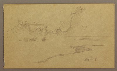 Desenho, Nuvens e Costa, "Bloxburgh", agosto de 1865 de Frederic Edwin Church