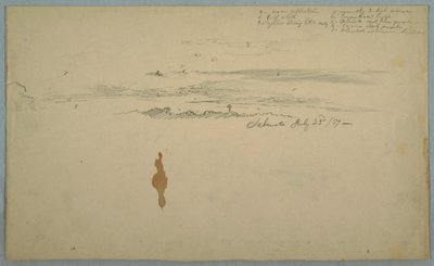 Desenho, Céu nublado sobre colinas delineadas, Equador, 23 de julho de 1857 de Frederic Edwin Church