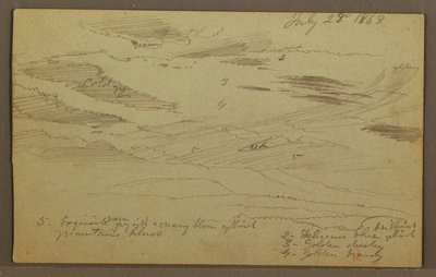 Desenho, Céu nublado sobre o vale, julho de 1863 de Frederic Edwin Church