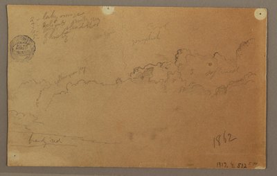 Desenho, Céu nublado, 1863 de Frederic Edwin Church