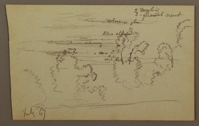 Desenho, Céu nublado, 1867 de Frederic Edwin Church