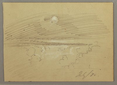 Desenho, Céu nublado, julho de 1870 de Frederic Edwin Church