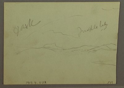 Desenho, Céu nublado, encosta, 1870 de Frederic Edwin Church