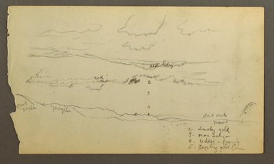 Desenho, Céu nublado sobre um vale (Maine), possivelmente 1860 de Frederic Edwin Church