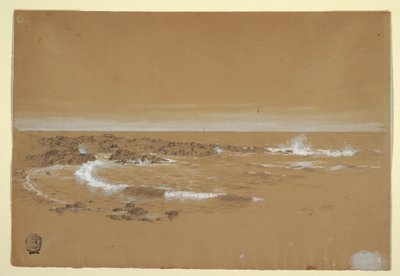 Desenho, Linha costeira, Grand Manan, Canadá, agosto de 1851 de Frederic Edwin Church