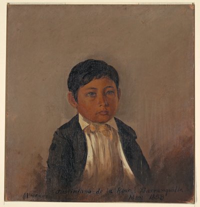 Desenho, Colômbia, Barranquilla, retrato de um rapaz, maio de 1853 de Frederic Edwin Church