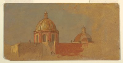 Desenho, Colômbia ou Equador, telhados de igrejas, 1853 ou 1857 de Frederic Edwin Church