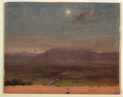 Desenho, Colômbia ou Equador, montanhas, luar, 1853 ou 1857 de Frederic Edwin Church