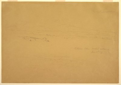Desenho, Cotopaxi entre Machachi e Talunga, 19 de junho de 1857 de Frederic Edwin Church