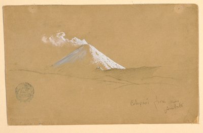 Desenho, Cotopaxi de perto de Ambato, Equador, 1853 de Frederic Edwin Church