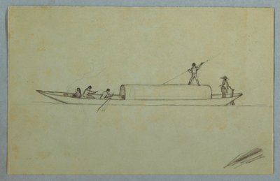 Desenho, Canoa coberta, provavelmente sul-americana, 1853 ou 1857 de Frederic Edwin Church