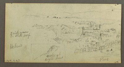 Desenho, Casa abobadada, Casa com escada, fevereiro possivelmente 1868 de Frederic Edwin Church