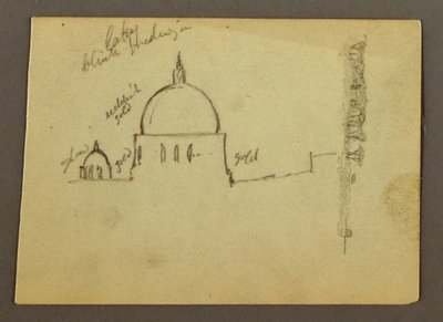 Desenho, Cúpulas da Basílica de São Pedro (vistas do Norte), Roma, Itália, janeiro de 1869 de Frederic Edwin Church