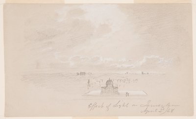 Desenho, Efeito da luz em Jerusalém, 2 de abril de 1868 de Frederic Edwin Church