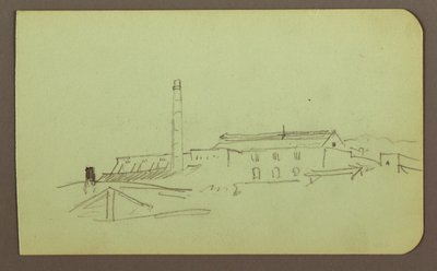 Desenho, Fábrica; Verso: Figuras, 1883 de Frederic Edwin Church