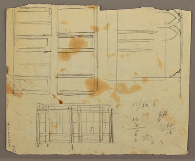 Desenho, Esboços de figuras; Verso: Estante, 1853 de Frederic Edwin Church