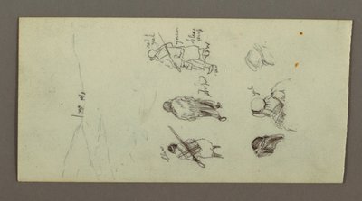 Desenho, Estudos de figuras, Cumeeira, possivelmente 1868 de Frederic Edwin Church