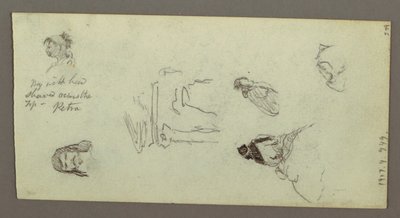 Desenho, Estudos de figuras, Cumeeira, possivelmente 1868 de Frederic Edwin Church
