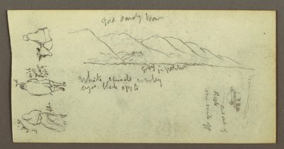 Desenho, Estudo de figura, cadeia de montanhas, possivelmente 1868 de Frederic Edwin Church