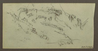 Desenho, Estudo de figura, cadeia de montanhas, possivelmente 1868 de Frederic Edwin Church