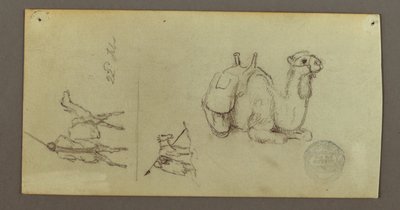 Desenho, Estudos de figuras e camelos, 22 de fevereiro de 1868 de Frederic Edwin Church