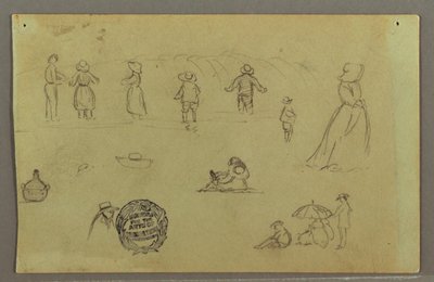 Desenho, Estudos de figuras à superfície, possivelmente 1857-58 de Frederic Edwin Church