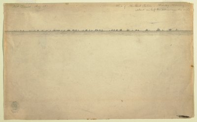 Desenho, frota de pescadores de cavala, Mount Desert, Maine, 19 de agosto de 1850 de Frederic Edwin Church