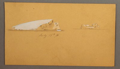 Desenho, Icebergs flutuantes, 16 de julho de 1859 de Frederic Edwin Church