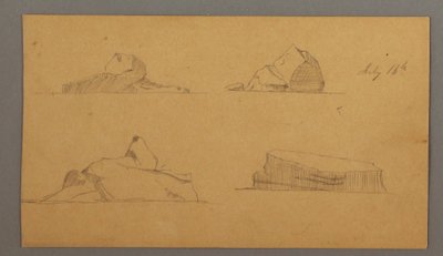 Desenho, Icebergs flutuantes, 16 de julho de 1859 de Frederic Edwin Church