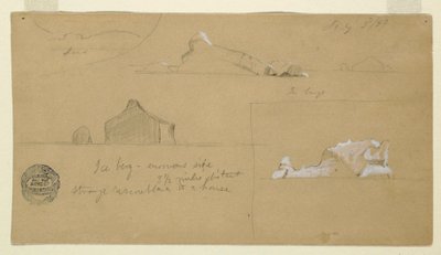 Desenho, Icebergs flutuantes, 2 de julho de 1859 de Frederic Edwin Church