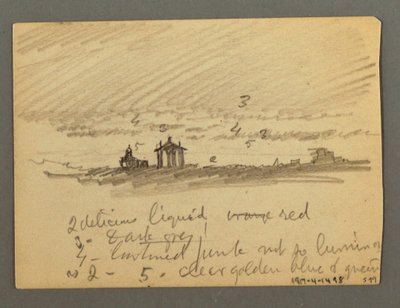 Desenho, Fortificação de falésias, Sion, Vale do Ródano, possivelmente 1868 de Frederic Edwin Church