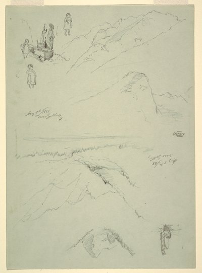 Desenho, de "perto de Golling", Áustria, 5 de agosto de 1868 de Frederic Edwin Church