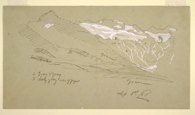 Desenho, Dos Alpes Berneses, Bel Arp, agosto de 1868 de Frederic Edwin Church