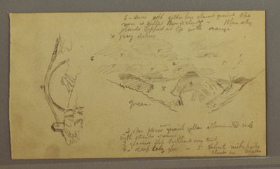 Desenho, Glaciar, ponte e casa, setembro de 1868 de Frederic Edwin Church