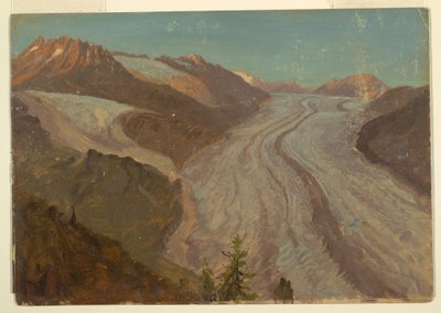 Desenho, Grande glaciar de Aletasch, Suíça, agosto de 1868 de Frederic Edwin Church
