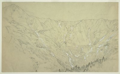 Desenho, Grande Bacia, Monte Katahdin, ca. 1877 de Frederic Edwin Church