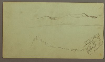 Desenho, Cordilheira através de uma planície, possivelmente 1868 de Frederic Edwin Church