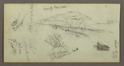 Desenho, Colina, Arbusto, Figura, Estudos de Camelo, possivelmente 1868 de Frederic Edwin Church