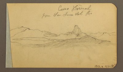 Desenho, Cordilheiras e Montanhas, Pico de San Bernal, 1889 de Frederic Edwin Church