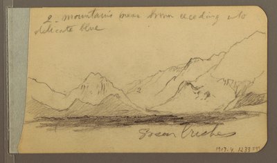 Desenho, Cordilheiras e Montanhas; Verso: Estrada na Floresta, 1889 de Frederic Edwin Church