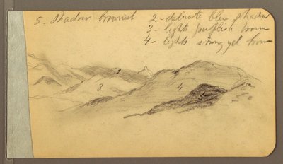 Desenho, Hills; Verso: Cabeça, 1889 de Frederic Edwin Church