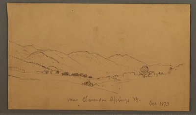 Desenho, Colinas e vale, outubro de 1873 de Frederic Edwin Church