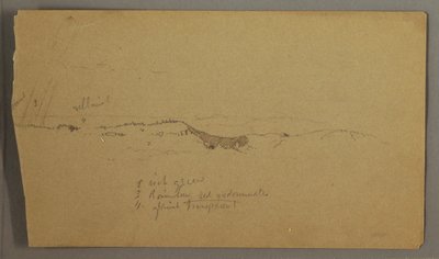 Desenho, Colinas, arco-íris, possivelmente 1865-66 de Frederic Edwin Church