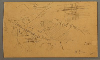 Desenho, Hillside, fevereiro de 1869  de Frederic Edwin Church