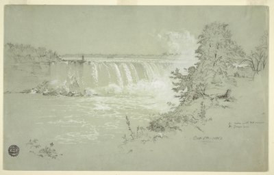 Desenho, Horseshoe Falls e Goat Island do Banco Canadiano, 6 de outubro de 1856 de Frederic Edwin Church