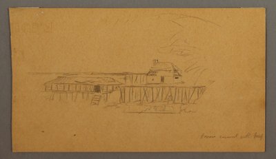 Desenho, Casa e cais, possivelmente 1859 de Frederic Edwin Church